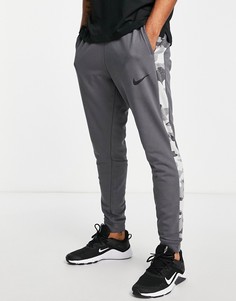 Серые суженные книзу джоггеры с камуфляжным принтом Nike Training-Серый