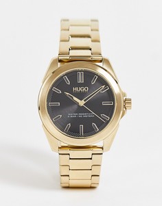 Золотистые мужские часы-браслет HUGO 1530229-Золотистый