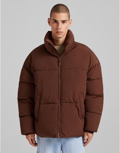 Коричневый пуховик Bershka-Коричневый цвет