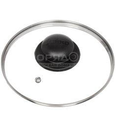 Крышка для посуды стекло, 18 см, Jarko, Гвура, металлический обод, кнопка пластик, КС*GTL18110