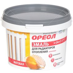 Эмаль Ореол, для радиаторов, акриловая, матовая, белая, 0.8 кг