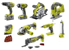 Набор аккумуляторного инструмента Ryobi ONE+ R18CK9-252S (черно-зеленый)