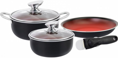 Набор посуды Pomidoro P640556 (черно-красный)