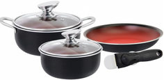 Набор посуды Pomidoro P640558 (черно-красный)