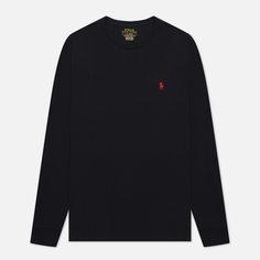 Мужской лонгслив Polo Ralph Lauren Custom Fit Embroidered Pony, цвет чёрный