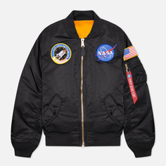 Женская куртка бомбер Alpha Industries MA-1 NASA, цвет чёрный, размер M