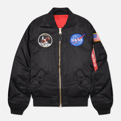 Мужская куртка бомбер Alpha Industries MA-1 Apollo NASA, цвет чёрный