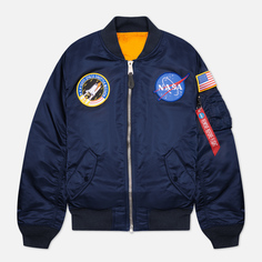 Мужская куртка бомбер Alpha Industries MA-1 NASA, цвет синий