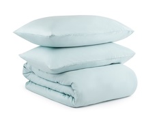 Комплект постельного белья двуспальный из сатина голубого цвета из коллекции essential (tkano) голубой 200x220 см.