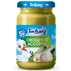 Пюре Беллакт из брокколи, цветной капусты и кабачков , 170 г, с 5 месяцев