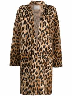 Laneus пальто с леопардовым принтом