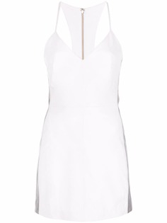 Manokhi кожаное платье мини в полоску