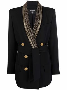 Balmain декорированный блейзер с поясом