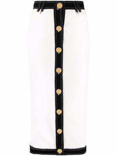 Balmain юбка с контрастной отделкой