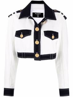 Balmain укороченная джинсовая куртка
