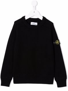 Stone Island Junior свитер с круглым вырезом и нашивкой-логотипом