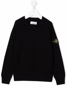 Stone Island Junior джемпер с круглым вырезом и нашивкой-логотипом