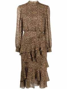 Saloni платье миди с леопардовым принтом