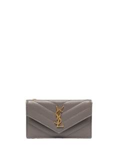 Saint Laurent стеганый кошелек с монограммой