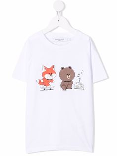 MAISON KITSUNE KIDS футболка с графичным принтом