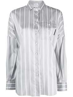 Brunello Cucinelli шелковая рубашка в полоску