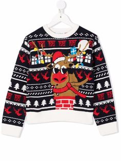 The Marc Jacobs Kids джемпер вязки интарсия с новогодним узором