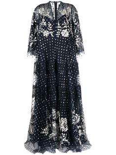 Biyan длинное платье с цветочной аппликацией