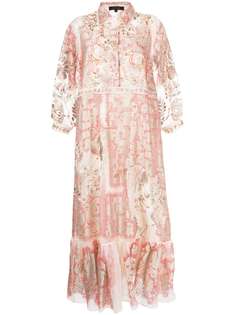 Biyan платье-рубашка миди с цветочной вышивкой