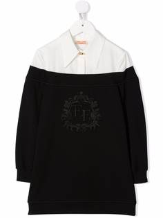 Elisabetta Franchi La Mia Bambina платье-рубашка с вышитым логотипом