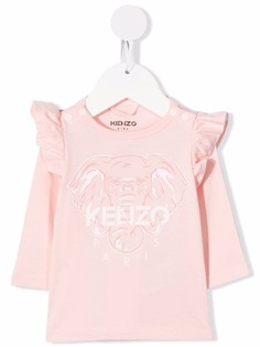 Kenzo Kids футболка с оборками и логотипом