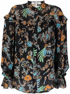 DVF Diane von Furstenberg блузка с цветочным принтом