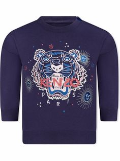 Kenzo Kids джемпер с вышивкой и круглым вырезом