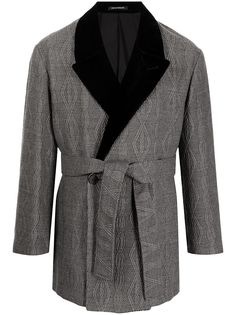 Emporio Armani пальто фактурной вязки с поясом