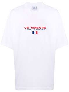 VETEMENTS футболка с вышитым логотипом