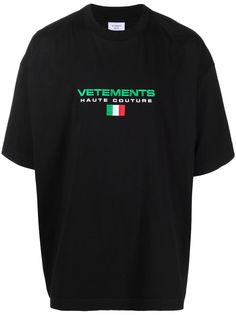 VETEMENTS футболка с вышитым логотипом