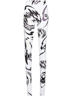 MAXIMILIAN легинсы с завышенной талией и абстрактным принтом