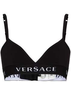 Versace бюстгальтер-бралетт с треугольными чашками и логотипом