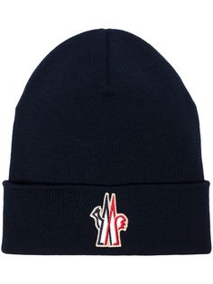 Moncler Grenoble шапка бини с нашивкой-логотипом