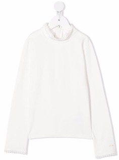 Chloé Kids футболка с длинными рукавами и вышитым логотипом