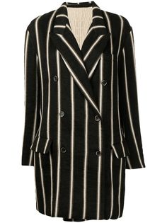 Uma Wang двубортное пальто в полоску