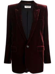 Saint Laurent бархатный однобортный блейзер