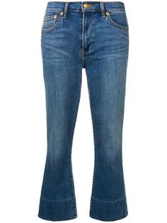 Tory Burch укороченные джинсы с эффектом потертости