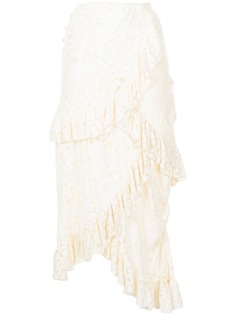 yuhan wang юбка макси с цветочным кружевом