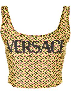 Versace лиф бикини с принтом La Greca