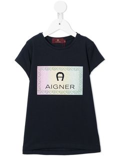 Aigner Kids футболка с логотипом