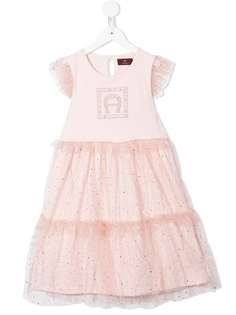 Aigner Kids платье из тюля с логотипом