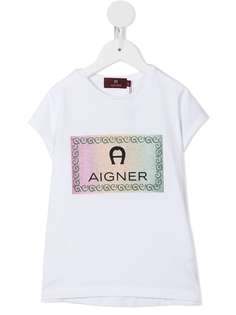 Aigner Kids футболка с логотипом