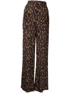 DVF Diane von Furstenberg брюки прямого кроя с леопардовым принтом