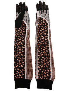 Mame Kurogouchi длинные перчатки с цветочным принтом