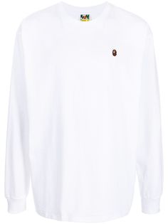 A BATHING APE® футболка с длинными рукавами и нашивкой-логотипом Bape
